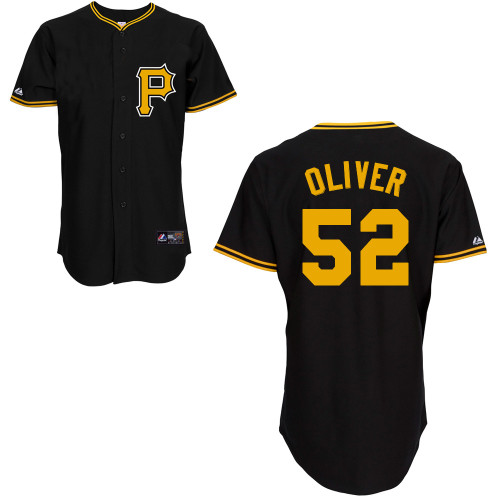 Andy Oliver #52 Youth Baseball Jersey-Pittsburgh Pirates Authentic Alternate Black Cool Base MLB Jersey